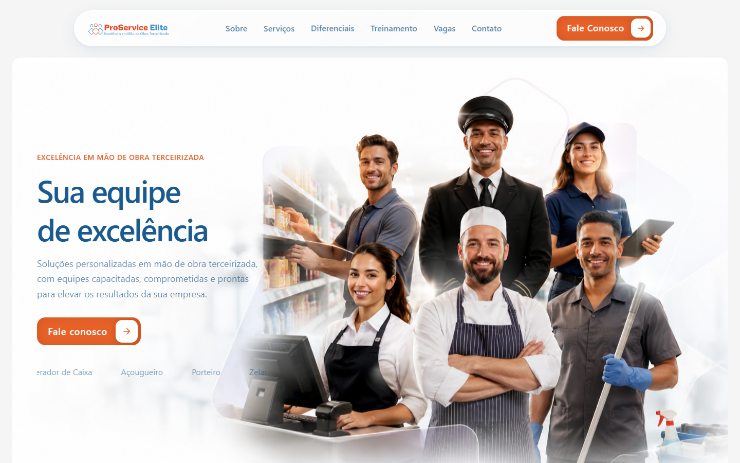 Tela inicial do projeto ProService Elite.